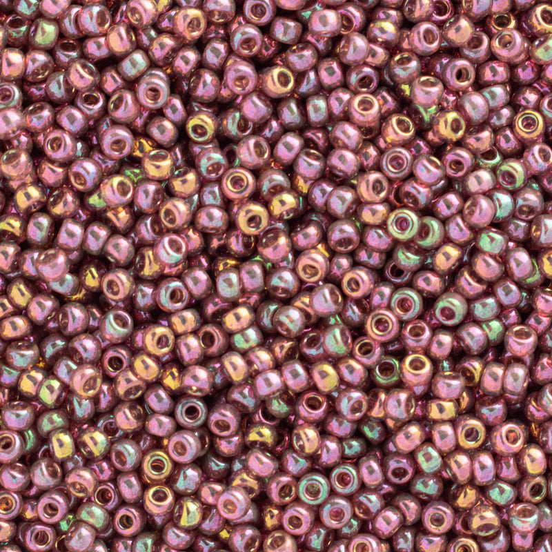 Miyuki Round Seed Beads Size 11/0 2mm, 301 Dark Topaz Rainbow Gold Luster