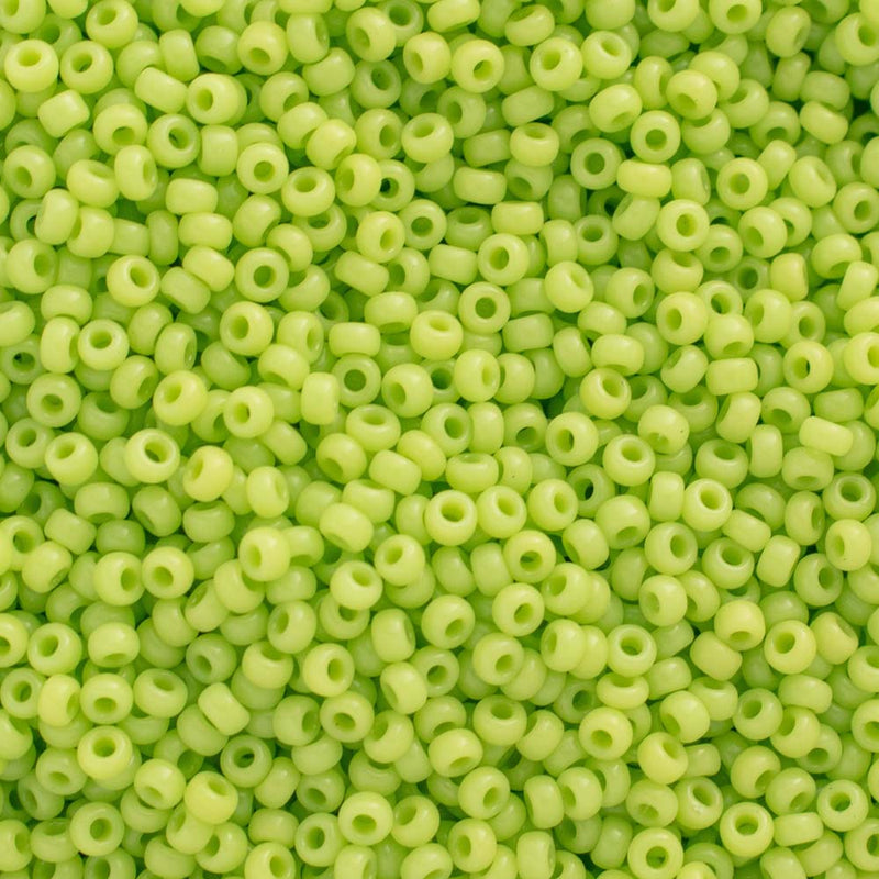 Miyuki Round Seed Beads Size 11/0 2mm, 416 Opaque Chartreuse