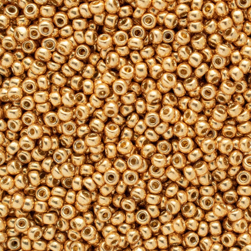 Miyuki Round Seed Beads Size 11/0 2mm, 4202 Duracoat Galvanized Gold