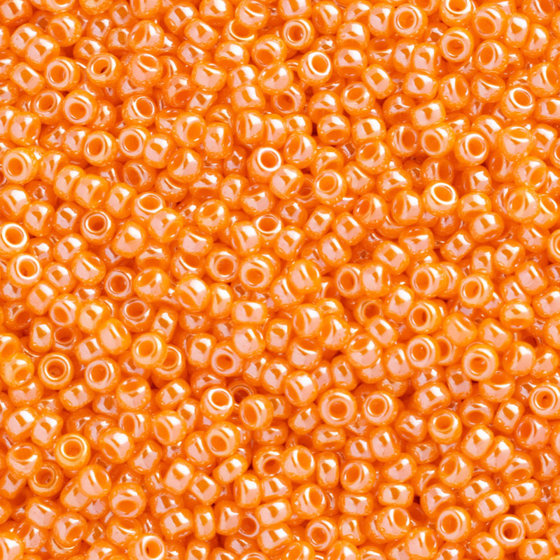 Miyuki Round Seed Beads Size 11/0 2mm, 423 Opaque Light Orange Luster