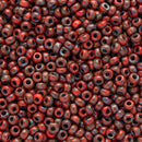 Miyuki Round Seed Beads Size 11/0 2mm, 4513 Picasso Opaque Red Garnet Matte, 8 grams