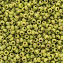 Miyuki Round Seed Beads Size 11/0 2mm, 4515 Picasso Opaque Chartreuse Matte, 8 grams