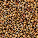 Miyuki Round Seed Beads Size 11/0 2mm, 4517 Picasso Opaque Brown Tan Matte, 8 grams