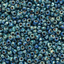 Miyuki Round Seed Beads Size 11/0 2mm, 4518 Picasso Opaque Cobalt, 8 grams