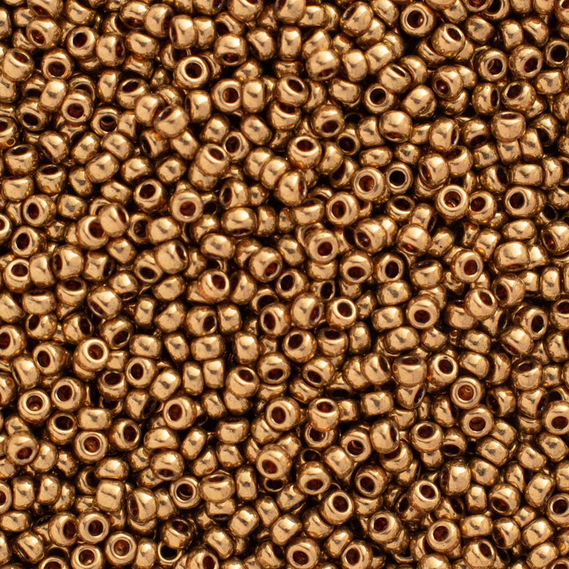 Miyuki Round Seed Beads Size 11/0 2mm, 457L Metallic Light Bronze