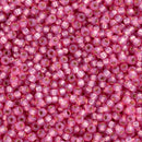 Miyuki Round Seed Beads Size 11/0 2mm, 645 Silver Lined Dark Rose AB