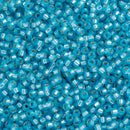 Miyuki Round Seed Beads Size 11/0 2mm, 647 Silver Lined Alabaster Aqua