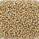 Miyuki Round Seed Beads Size 15/0 1.5mm, 4204 Duracoat Galvanized Champagne