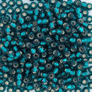 Miyuki Round Seed Beads Size 8/0 3mm, 30 Silver Lined Dark Teal