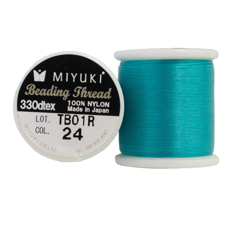 Miyuki 330dtex 100% Nylon Beading Thread, Size-B, 0.2mm Thickness, Blue Azure, 50 Meters