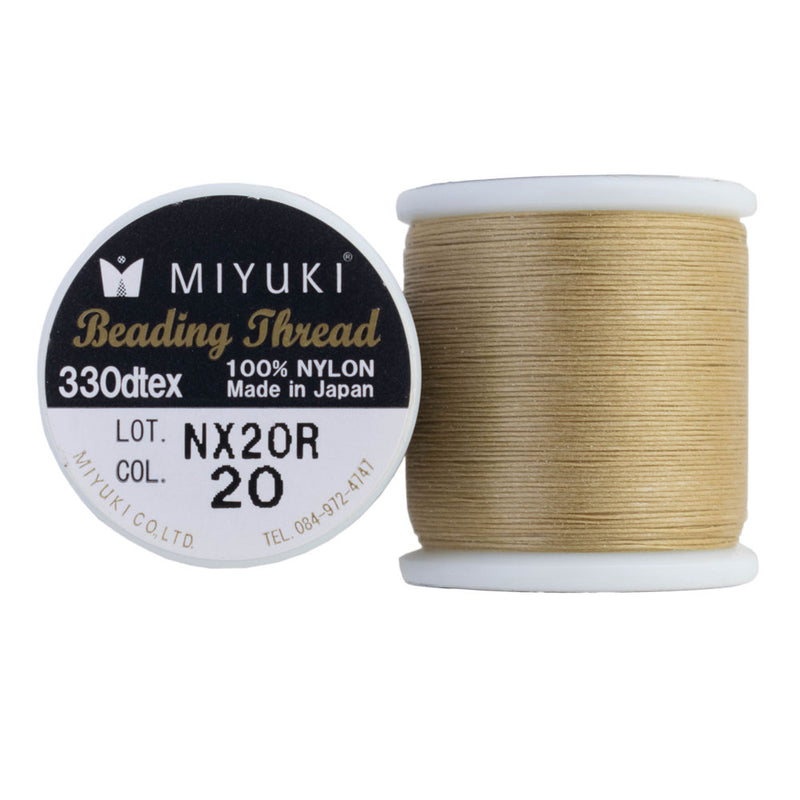 Miyuki 330dtex 100% Nylon Beading Thread, Size-B, 0.2mm Thickness, Champagne Gold, 50 Meters