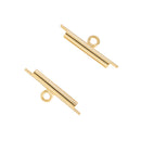 Miyuki Slide Tube Cord Ends, 15mm, Gold