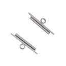 Miyuki Slide Tube Cord Ends, 15mm, Silver