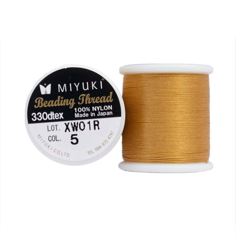 Miyuki 330dtex 100% Nylon Beading Thread, Size-B, 0.2mm Thickness, Gol