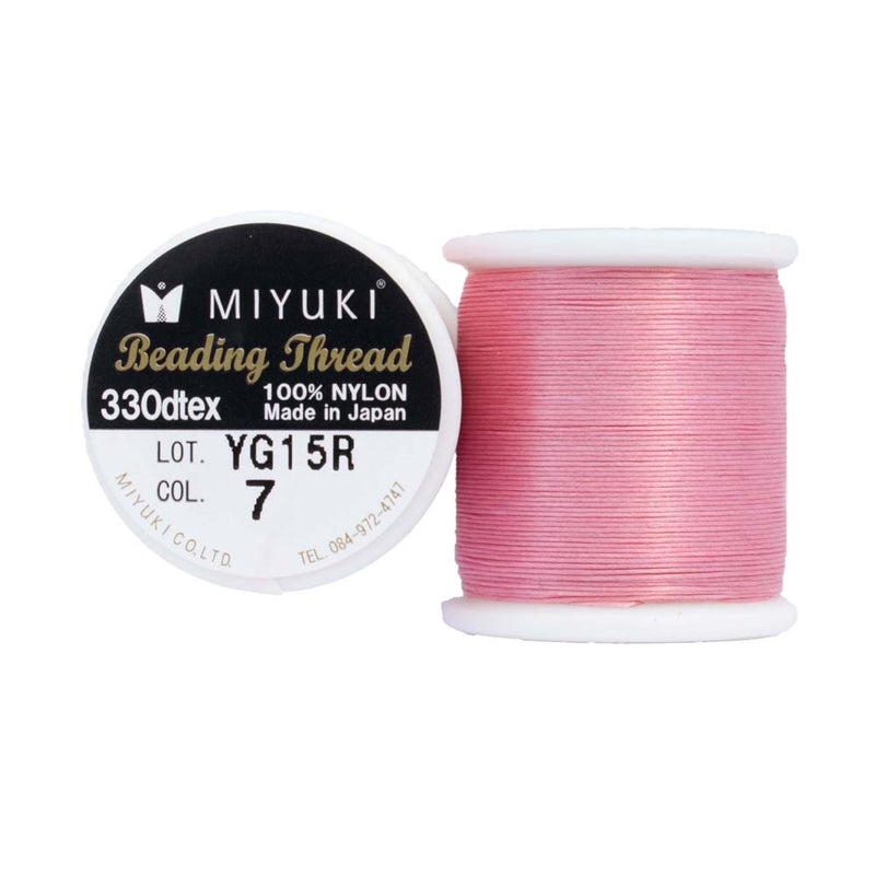 Miyuki 330dtex 100% Nylon Beading Thread, Size-B, 0.2mm Thickness, Pink