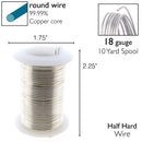 Wire Elements Tarnish Resistant Half-Hard 18 Gauge Wire, Silver - 10 Yards
