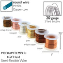 Wire Elements Tarnish Resistant 20 Gauge Wire, Assorted Colors - 18 Yards/16.46 Meters (6 Colors x 3 Yards/2.74 Meters)