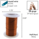 Wire Elements Tarnish Resistant 26 Gauge Wire, Antique Copper - 34 Yards/31.09 Meters