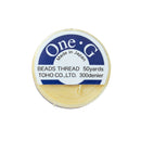 Toho One-G 330dtex 100% Nylon Beading Thread, Size-B, 0.2mm Thickness, Light Yellow, 50 Yards