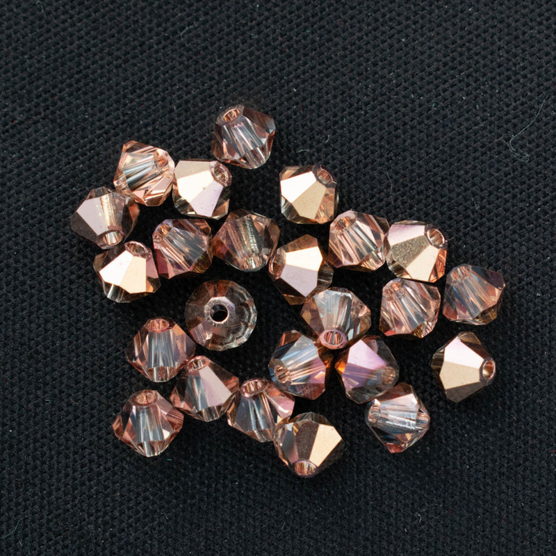 Preciosa - Bicone Crystal Beads 4mm, Crystal Capri Gold