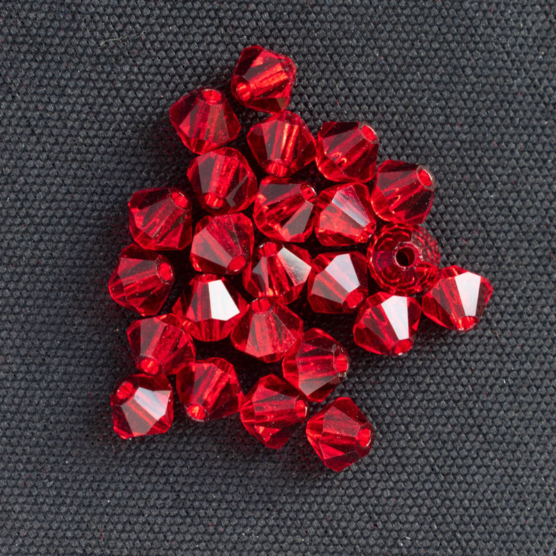 Preciosa - Bicone Crystal Beads 4mm, Light Siam