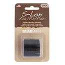 S-Lon Fine Tex 135 Nylon 3-ply Bonded Thread, Thickness 0.4mm, Black, 118 Yards/107.9 Meters
