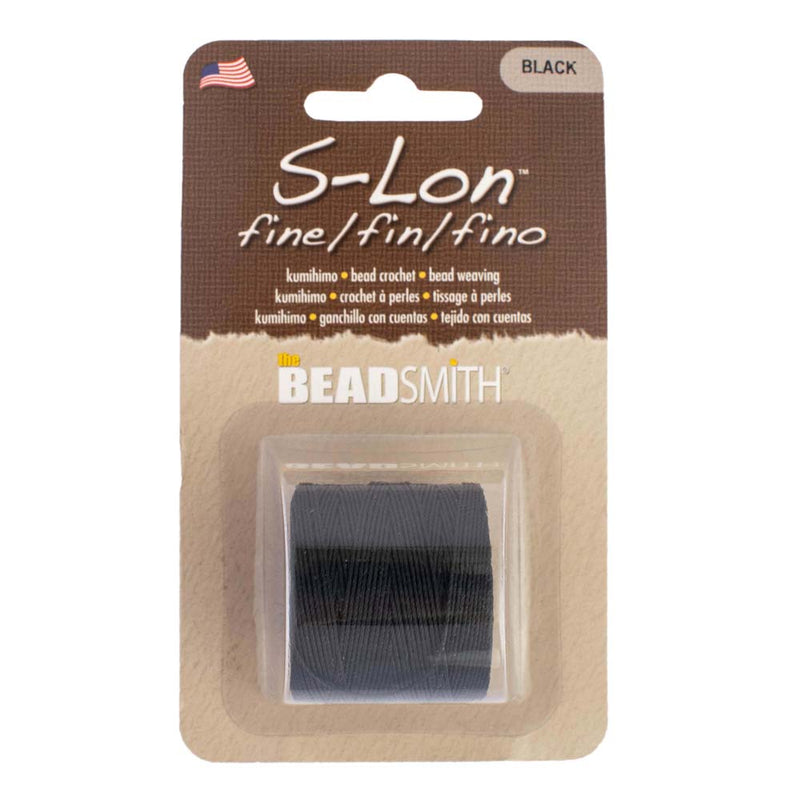 S-Lon Fine Tex 135 Nylon 3-ply Bonded Thread, Thickness 0.4mm, Black