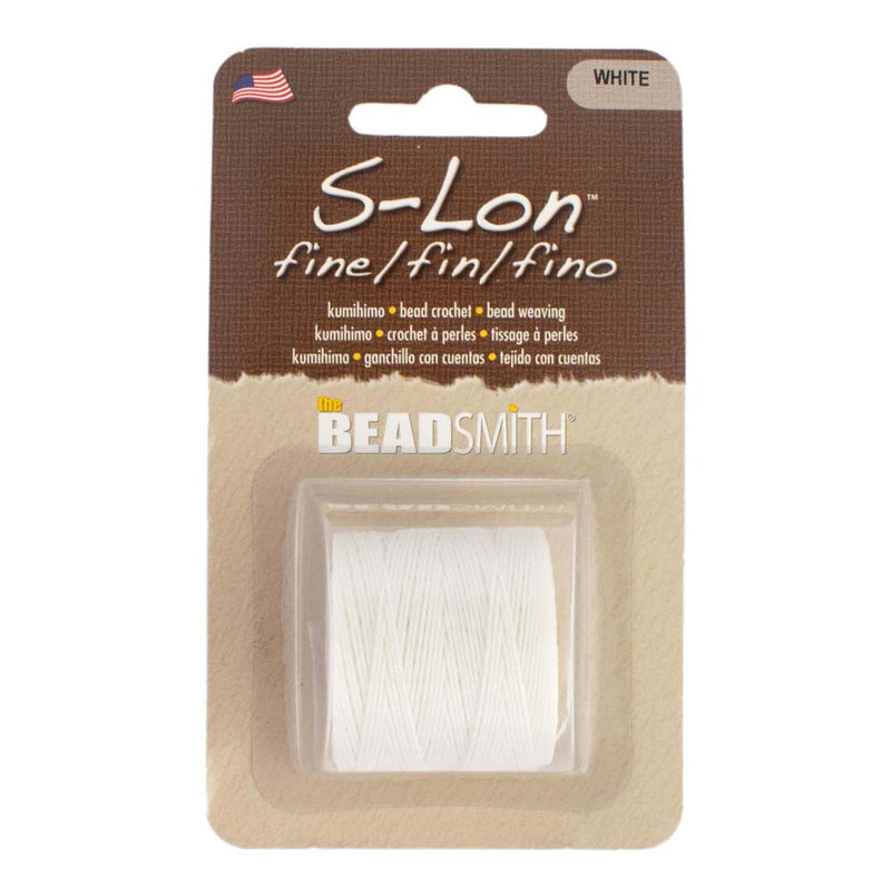 S-Lon Fine Tex 135 Nylon 3-ply Bonded Thread, Thickness 0.4mm, White