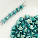 Les Perles Par Puca - Super Kheops Par Puca 6mm, Metallic Suede - Green Turquoise