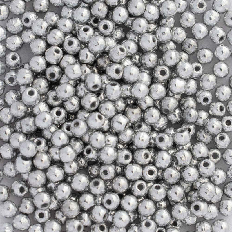 Starman Finial Half-Drilled Round Beads 2mm, Crystal Ful Labrador/Silver