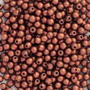 Starman Finial Half-Drilled Round Beads 2mm, Matte - Metallic Antique Copper