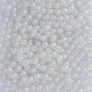 Starman Finial Half-Drilled Round Beads 2mm, Metal Luster - Crystal
