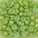 Starman Teacup Beads 4x2mm, Milky Dark Peridot