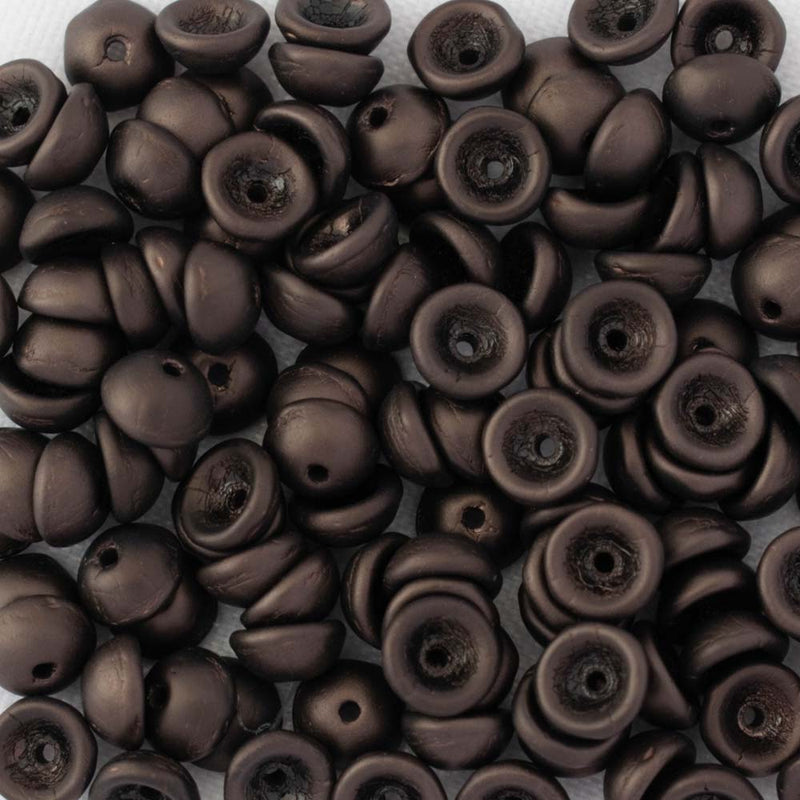 Starman Teacup Beads 4x2mm, Matte - Dark Bronze