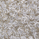 Toho Bugle Beads 3mm, 21 Silver-Lined Crystal