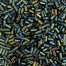 Toho Bugle Beads 3mm, 84 Metallic Iris - Green/Brown