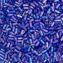 Toho Bugle Beads 3mm, 87 Transparent-Rainbow Cobalt