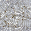 Toho Bugle Beads 6mm, 21 Silver-Lined Crystal