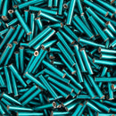 Toho Bugle Beads 9mm, 27BDF Silver-Lined Frosted Teal