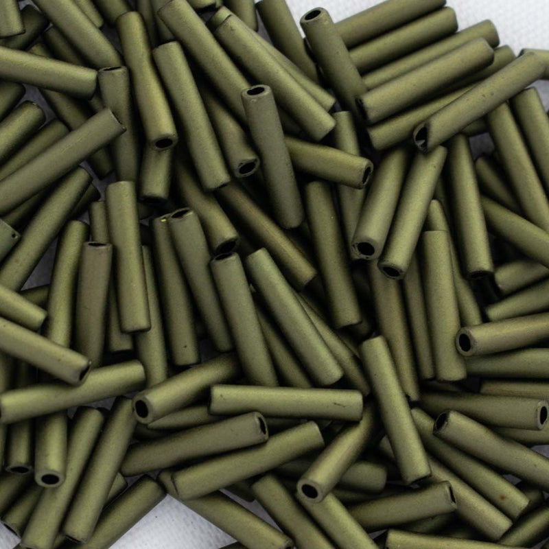 Toho Bugle Beads 9mm, 617 Matte-Color Dark Olive