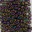 Toho Demi Round Seed Beads Size 6/0 4mm, 85 Metallic Iris - Purple