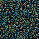 Toho Demi Round Seed Beads Size 8/0 3mm, 84 Metallic Iris - Green/Brown