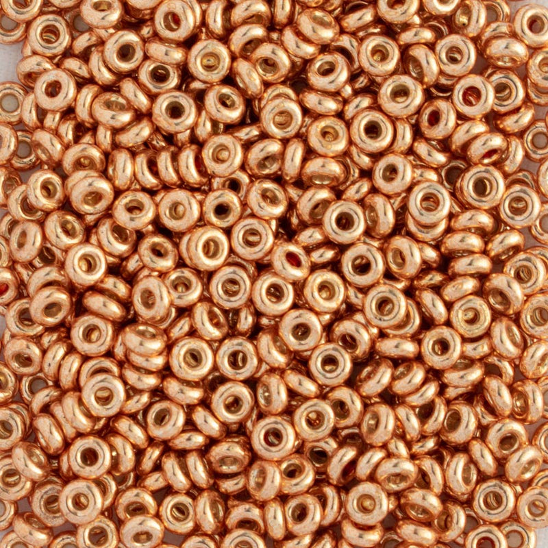Toho Demi Round Seed Beads Size 8/0 3mm, PF551 PermaFinish - Galvanized Rose Gold