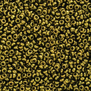 Toho Demi Round Seed Beads Size 11/0 2.2mm, 422 Gold-Lustered Dark Antique Bronze