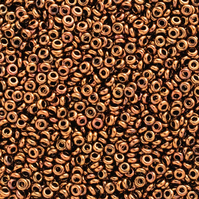 Toho Demi Round Seed Beads Size 11/0 2.2mm, 501 Higher-Metallic Cinnamon Bronze