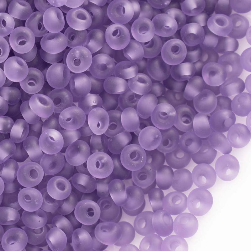 Toho Magatama Beads 3mm, 19F Transparent-Frosted Sugar Plum