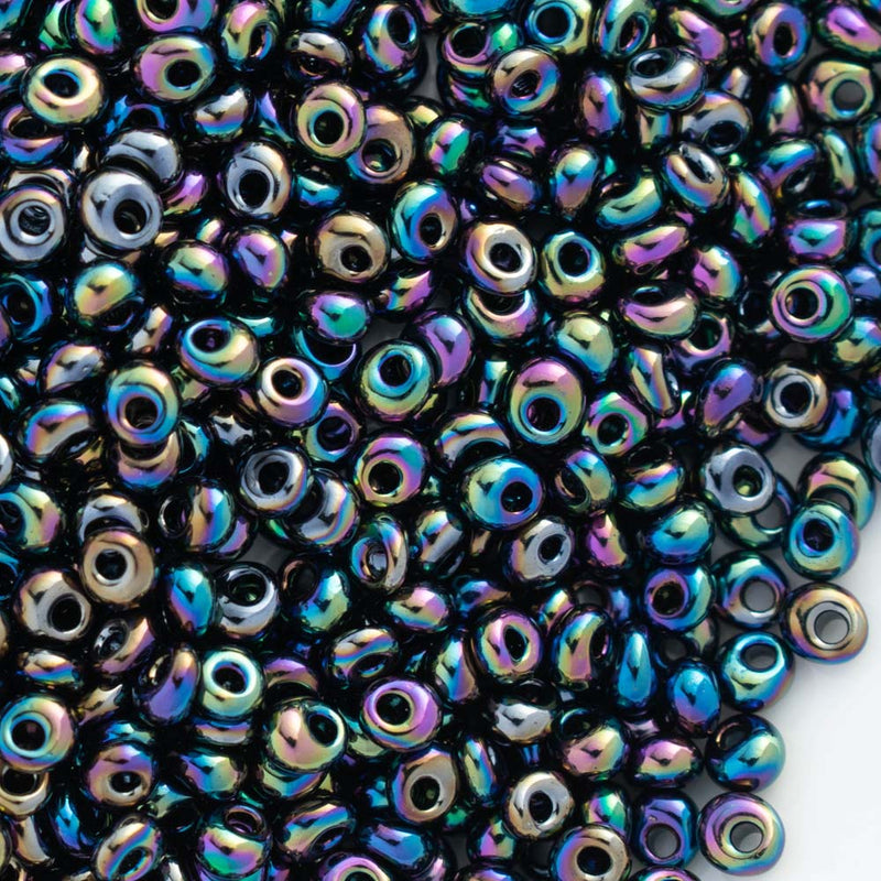 Toho Magatama Beads 3mm, 86 Metallic Rainbow Iris
