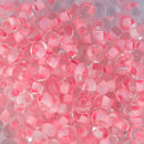 Toho Magatama Beads 3mm, 969 Inside-Color Crystal/Neon Carnation-Lined