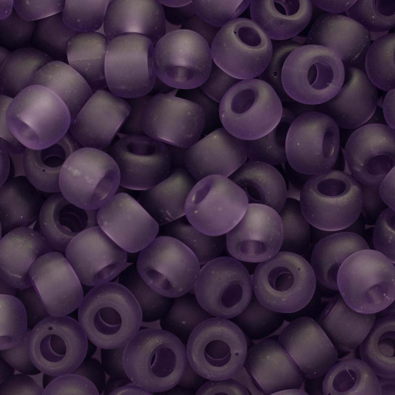 Toho Round Seed Beads Size 3/0 5.5mm, 19F Transparent-Frosted Sugar Plum