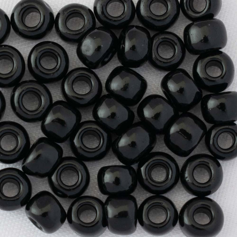 Toho Round Seed Beads Size 3/0 5.5mm, 49 Opaque Jet